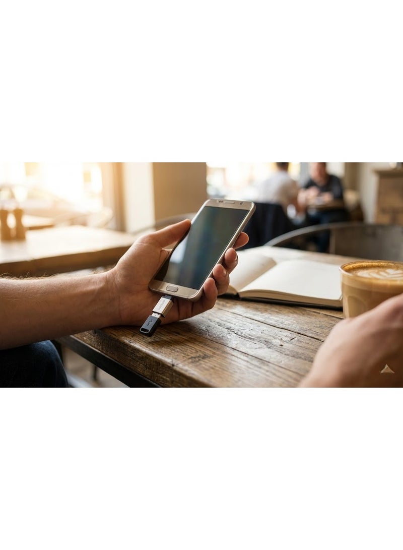 ستارت وصلة تحويل OTG معدنية صغيرة من ستارت (START ST-306) - منفذ مايكرو (Micro USB) إلى USB، تدعم نقل البيانات والشحن السريع، تصميم ألومنيوم - فضي - Image 2